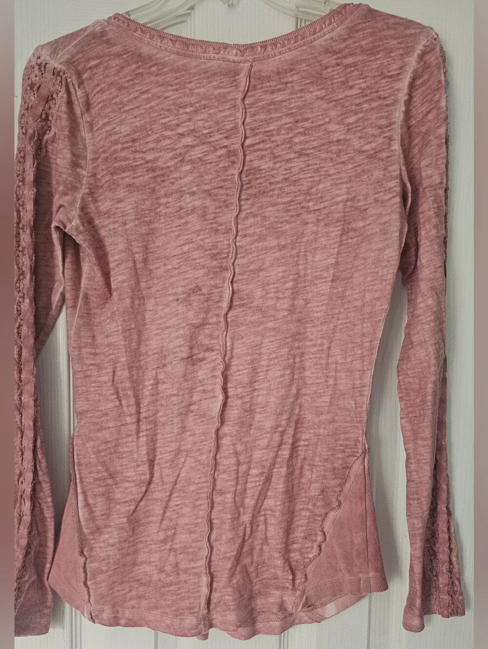 Free People Shell Stitch Long Sleeve Henley is a bohemian-inspired knit top
